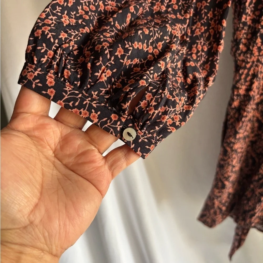 Free People Black and Pink Floral Dress